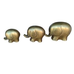 Vintage brass elephants